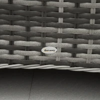 Outsunny 4 Pieces Outdoor PE Rattan Garden Furniture with Cushions, Aluminium Patio Wicker Conservatory Sofa Set with Glass Top Coffee Table, Mixed Grey(m-9)