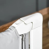 HOMCOM Barrera de Cama para Niños 150 cm Ajustable en Altura Acceso Unilateral Protección Anticaídas Infantil con Marco de Aluminio 150x44x77,5-104,5 cm Gris(m-9)