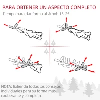 HOMCOM Árbol de Navidad Artificial 150 cm con Nieve con 676 Ramas 41 Piñas Decoración Navideña para Interiores Verde(m-5)