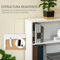 HOMCOM Estantería Librería con 3 Compartimentos de Almacenaje Libros CDs Plantas para Salón Estudio Dormitorio 62,2x24x102,4 cm Blanco(m-5)