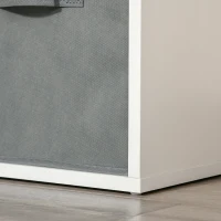 HOMCOM Estantería para Libros de 8 Cubos Librería Modular con 4 Cajones Extraíbles de Tela no Tejida para Oficina Estudio Dormitorio 61,5x30x121,6 cm Blanco y Gris(m-9)