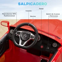 HOMCOM Coche Eléctrico para Niño 3+ Años Automóviles Infantiles Mercedes Benz GLA con Mando a Distancia MP3 USB Luces y Sonidos Apertura de Puerta Carga 30kg 100x58x46cm(m-6)