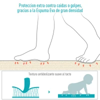 HOMCOM Alfombra Puzzle para Niños 8 Piezas Alfombrillas de Juego Espuma EVA con Área de Cobertura 2,88 m² No Tóxica 60x60x1,2 cm Multicolor(m-4)