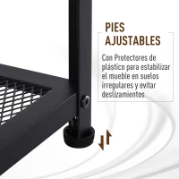 HOMCOM Estantería para Zapatos Industrial de 2 Niveles Zapatero para Entrada Pasillo Carga 120 kg 70x30x48 cm Negro(m-4)