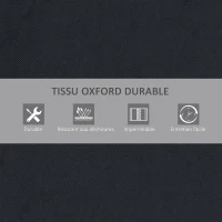 Outsunny Bain de soleil transat pliable dossier réglable multipositions pochette rangement intégrée acier époxy oxford noir(m-6)