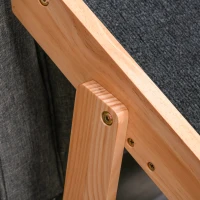 PawHut Escalera de Madera para Perros Plegable 2 en 1 Rampa para Mascotas Portátil con 3 Escalones para Acceso al Sofá y Cama Alta 60x47x50 cm Negro y Natural(m-9)