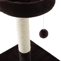 PawHut 70cm Height Cat Tree for Indoor Cats Scratching Post Furniture Pet Play Area Activity Center Kitten Climbers Climbing Exercise w/ Hanging Toy & Cushion(m-9)