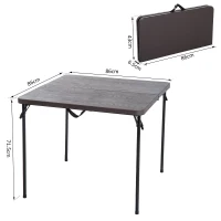 Outsunny Mesa de Camping Plegable y Portátil tipo Mesa Buffet Auxiliar Ligera y Multiusos con Asas PP 86x86x71.5cm (LxANxAL)(m-3)