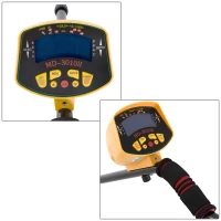Outsunny Détecteur de métaux électrique haute sensibilité écran LCD chasse aux trésors poignée ergonomique tige télescopique noir jaune(m-8)