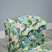 HOMCOM Butaca de Salón Sillón Induvidual Asiento Acolchado Tacto Aterciopelado y Patas de Madera 58x69x78cm Estampado Flamencos(m-7)