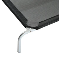 PawHut Raised Dog Bed Cat Elevated Lifted Cooling Portable Camping with Metal Frame Black (Medium)(m-8)
