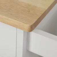 HOMCOM Chariot de service - desserte de cuisine à roulettes - tiroir, placard, porte-serviette - dim. 63L x 45l x 86H cm - structure en bois blanc(m-9)