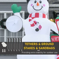 HOMCOM 8ft Tall Christmas Inflatable Snowman with Street Lamp, Lighted for Home Indoor Outdoor Garden Lawn Decoration Party Prop(m-7)