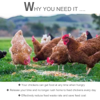 PawHut 11.5KG Automatic Chicken Poultry Feeder Rat Proof Treadle Self Opening with Galvanized Steel and Aluminium(m-7)