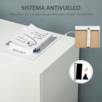 HOMCOM Aparador de Salón con 2 Puertas Armario Auxiliar con 2 Estantes para Libros Ropa Juguetes Estilo Moderno 70x39x70 cm Blanco(m-6)