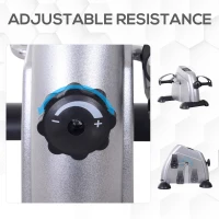 HOMCOM Mini Exercise Bike, Portable Pedal Exerciser, Under Desk Bike with LCD Display for Legs and Arms Training, Silver Tone(m-4)