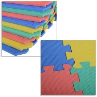 HOMCOM Tapis de Sol en Mousse Tapis Puzzle interconnectables dim. 63L x 63l x 1H cm 12 pièces Grande Surface 4,32 m² Multicolore(m-7)
