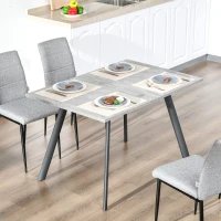 HOMCOM Mesa de Comedor Rectangular Mesa de Cocina Salón Moderna Industrial con Patas de Metal y Almohadillas Ajustables 120x80x76 cm Gris(m-7)