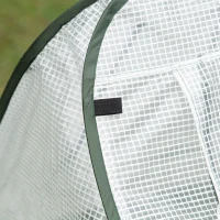 Outsunny Mini Invernadero de Jardín Pop Up 240x120x75 cm con 4 Puertas y Ventanas Enrollables Portátil con Bolsa de Transporte para Cultivos Plantas Flores Blanco(m-8)