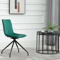 HOMCOM Chaise design pivotante 360° - chaise velours vert(m-2)