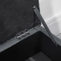 HOMCOM 30L Linen Storage Ottoman Padded Footstool with Rubberwood Legs for Storage Box, Bed End, Shoe Bench, Seating, Grey(m-8)