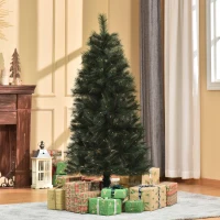 HOMCOM Árbol de Navidad 150 cm Artificial con 219 Agujas de Pino de PVC Ignífugo Base Plegable y Soporte de Acero Montaje Rápido Decoración Navideña para Interiores Verde(m-2)