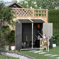 Outsunny Garden Storage Shed Tool Organizer w/ Storage Table, Hooks, and Ground Nails(m-2)