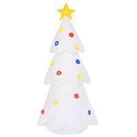 HOMCOM 8FT Inflatable Christmas Tree w/ Star and Multicolour Decorations LED Lighted Indoor Outdoor Home Decor for Garden Lawn Party Prop White(m-11)