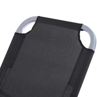 Outsunny Tumbona de Jardín con Respaldo Ajustable en 5 Posiciones de Aluminio y Texteline para Terraza Patio Playa Piscina Exterior 163x58,5x91 cm Negro(m-9)