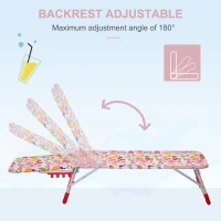 Outsunny Kids Garden Chairs Reclining Folding Zero Gravity Chairs Lounge Chair Sun Lounger Adjustable Backrest Outdoor Blue 118 x 40 x 24cm Pink(m-6)