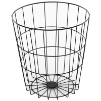 HOMCOM Mesa Auxiliar Redonda Mesa de Centro de Estilo Industrial Perfecta para Salón o Dormitorio por Gran Espacio de Almacenaje Φ39.5x43cm Madera y Negro(m-9)