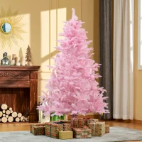 HOMCOM 6FT Artificial Christmas Tree Holiday Xmas Holiday Tree Decoration with Automatic Open for Home Party, Pink(m-2)
