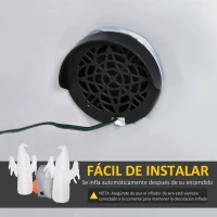 HOMCOM Fantasmas Inflables de Halloween con Luces LED Decoración Hinchable con Calabaza y Lápida para Interior Exterior 182x57x122 cm Multicolor(m-6)