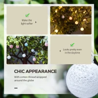 Outsunny 4-Pack Garden String Lights, Total 70ft 80 LED Globe Lights, Hanging Festoon Lights for Outdoor/Indoor, Party, Festival Decor(m-5)