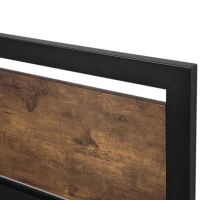 HOMCOM Double Size Metal Bed Frame with Headboard & Footboard, Strong Slat Support Full Bed Frame w/ Underbed Storage Space, Bedroom Furniture For Adults(m-7)