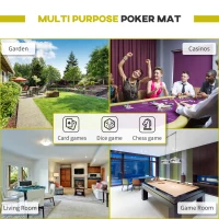 HOMCOM 8 Player Folding Poker Table, Oval Portable Blackjack Casino Table with Cup Holder, Felt Top and Metal Base, 183 x 82 x 75cm, Green and Black(m-7)