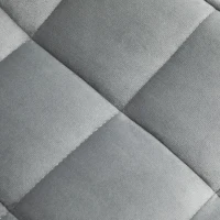 HOMCOM Conjunto de 2 Sillas de Comedor Tapizadas en Terciopelo Acolchadas con Patas de Metal de Estilo Nórdico y Vintage 46x58,5x85,5 cm Gris(m-9)