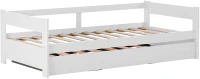 HOMCOM Lit gigogne Enfant 90 x 190 cm - Structure lit avec lit tiroir - sommiers à Lattes Inclus - Acier pin Massif MDF Classe E1 Blanc(m-1)