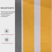 Outsunny Toldo Manual Plegable 3.5x2.5m de Aluminio Toldo Balcón Patio Terraza con Manivela Resistente al Agua Protección Solar UV para Jardín Exterior Amarillo(m-5)
