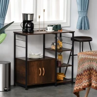 HOMCOM Industrial Storage Shelf Kitchen Cupboard Sideboard Metal Frame End Desk with Cabinet & Rack for Dining Room, Living Room(m-2)