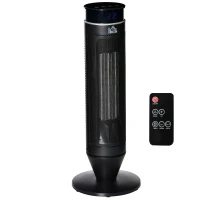 HOMCOM 21 Inch Space Heater, 1000W/2000W Ceramic Electric Heater and Fan, Overheating & Tip-Over Protection, 8H Timer, 42° Oscillation, Portable Heater for Home(m-1)