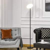 HOMCOM Lámpara de Pie LED 18 W/1800 lm con 3 Color Temperatura Cabezal Giratorio y Base de Metal Lámpara de Lectura Moderna para Salón Dormitorio Ø28x171,5 cm Negro(m-2)