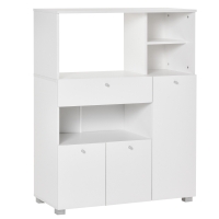 Buffet HOMCOM Blanc 120x40x90 Cm - 2 Portes + étagères Réglables - Meuble Rangement Salon/cuisine - 5