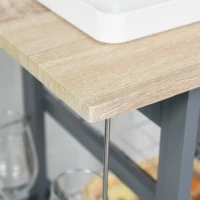 HOMCOM Rolling Kitchen Cart, Utility Storage Cart with 4 Basket Drawers & Side Racks, Wheels for Dining Room, Grey(m-10)