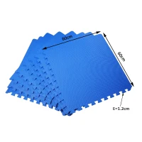 HOMCOM Alfombra Puzzle para Niños 8 Piezas Alfombrillas de Juego Espuma EVA con Área de Cobertura 2,88 m² No Tóxica 60x60x1,2 cm Azul(m-3)