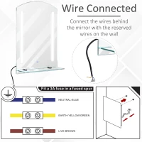 HOMCOM Miroir de Salle de Bain avec éclairage LED 50x70cm, Miroir Mural Lumineux, Interrupteur Tactile, étagère de rangement intégrée(m-6)