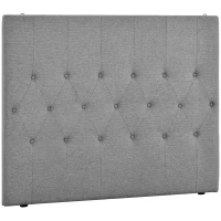 HOMCOM Tête de lit capitonnée - tête de lit rembourrée - dim. 150L x 120H cm - épaisseur 7 cm - MDF Coton Polyester Gris(m-1)