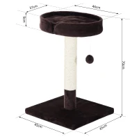 PawHut 70cm Height Cat Tree for Indoor Cats Scratching Post Furniture Pet Play Area Activity Center Kitten Climbers Climbing Exercise w/ Hanging Toy & Cushion(m-3)