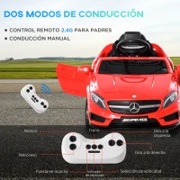 HOMCOM Coche Eléctrico para Niño 3+ Años Automóviles Infantiles Mercedes Benz GLA con Mando a Distancia MP3 USB Luces y Sonidos Apertura de Puerta Carga 30kg 100x58x46cm(m-8)