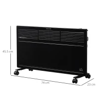 HOMCOM POWER Convector Radiator Freestanding or Wall-mounted Heating with 2 Heat Settings Safety Cut-Off, Black(m-3)